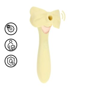 Loveline – Vibratore con accessori airtap wand giallo Loveline – Vibratore con accessori airtap wand giallo