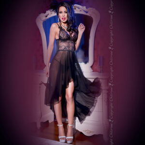 Gown and thong cr-4162 black Gown and thong cr-4162 black